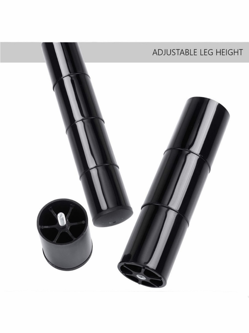 NIP Sleep Zone Black Adjustable Bed Base Frame 4-Part Adjustable Legs